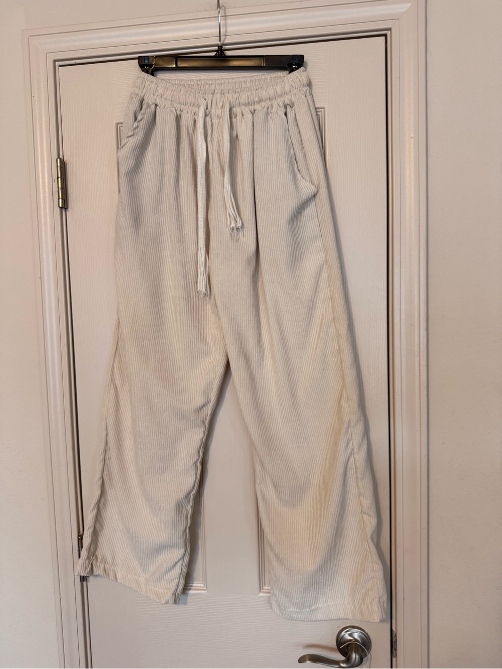 Source Unknown Cream Corduroy Drawstring Pants